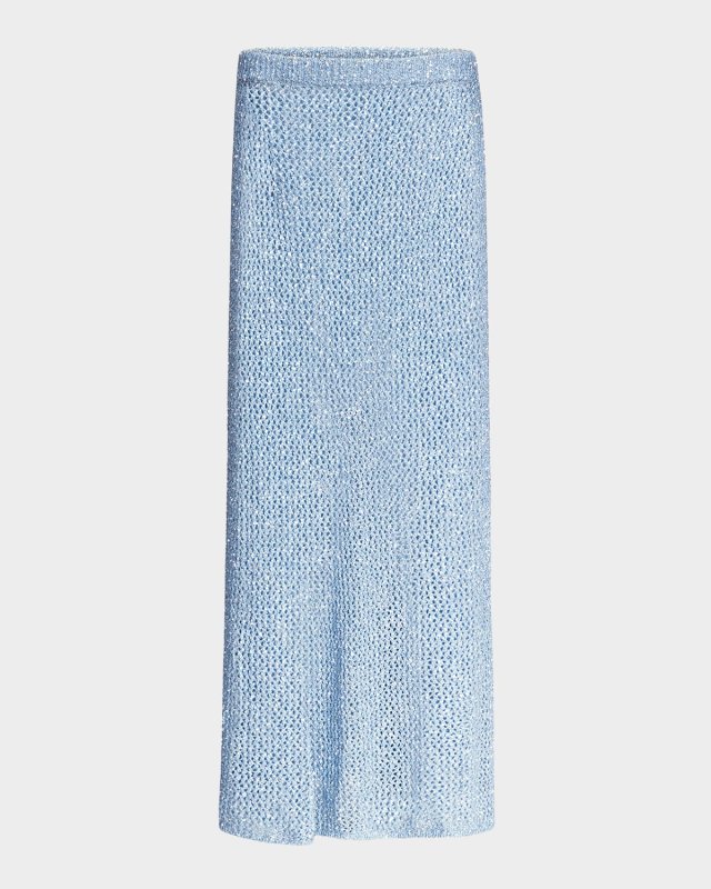 Sequined Crochet Maxi Skirt